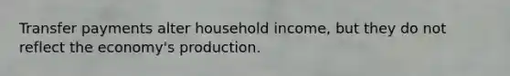 Transfer payments alter household income, but they do not reflect the economy's production.