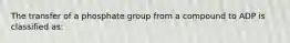 The transfer of a phosphate group from a compound to ADP is classified as: