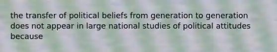 the transfer of political beliefs from generation to generation does not appear in large national studies of political attitudes because