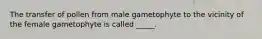 The transfer of pollen from male gametophyte to the vicinity of the female gametophyte is called _____.