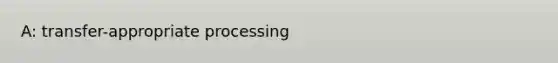 A: transfer-appropriate processing