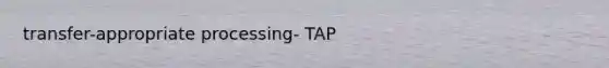 transfer-appropriate processing- TAP