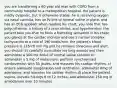 you are transferring a 60 year old man with COPD from a community hospital to a metropolitan hospital. the patient is mildly dyspneic, but is otherwise stable. he is receiving oxygen via nasal cannula, has an IV line of normal saline in place, and has an ECG applied. when reading his chart, you note that has polycythemia, a history of a prior stroke, and hypertension. the patient tells you that he feels a fluttering sensation in his chest. you glance at the cardiac monitor and see a narrow complex tachycardia at a rate of 190 beats/min. the patient's blood pressure is 116/70 mm Hg and he remains conscious and alert. you should: a) carefully auscultate his lung sounds and then administer a 500-mL bolus of normal saline solution b) administer a 5 mg of midazolam, perform synchronized cardioversion with 50 joules, and reassess his cardiac rhythm. c) ensure adequate oxygenation and ventilation, administer 6mg of adenosine, and reassess his cardiac rhythm d) place the patient supine, elevate his legs 6 to 12 inches, and administer 150 mg of amiodarone over 10 minutes