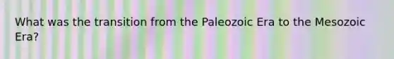 What was the transition from the Paleozoic Era to the Mesozoic Era?