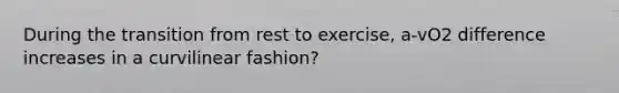 During the transition from rest to exercise, a-vO2 difference increases in a curvilinear fashion?