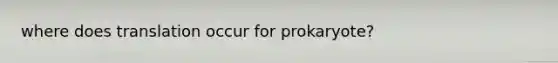 where does translation occur for prokaryote?