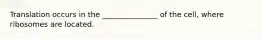 Translation occurs in the _______________ of the cell, where ribosomes are located.