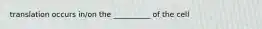 translation occurs in/on the __________ of the cell