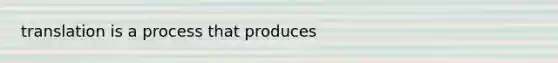 translation is a process that produces