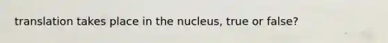 translation takes place in the nucleus, true or false?