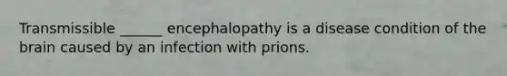 Transmissible ______ encephalopathy is a disease condition of the brain caused by an infection with prions.