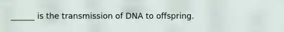 ______ is the transmission of DNA to offspring.