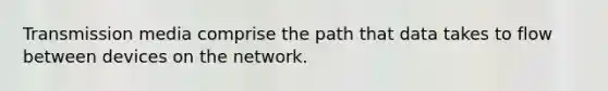 Transmission media comprise the path that data takes to flow between devices on the network.