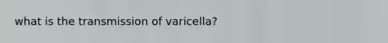 what is the transmission of varicella?