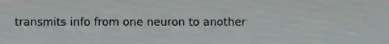 transmits info from one neuron to another