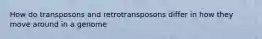 How do transposons and retrotransposons differ in how they move around in a genome