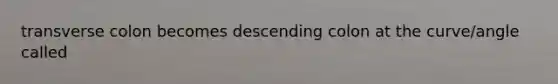transverse colon becomes descending colon at the curve/angle called