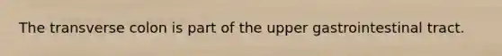 The transverse colon is part of the upper gastrointestinal tract.
