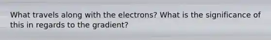 What travels along with the electrons? What is the significance of this in regards to the gradient?