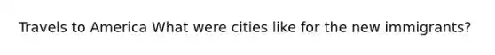 Travels to America What were cities like for the new immigrants?