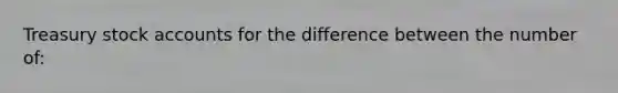 Treasury stock accounts for the difference between the number of: