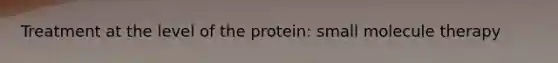 Treatment at the level of the protein: small molecule therapy