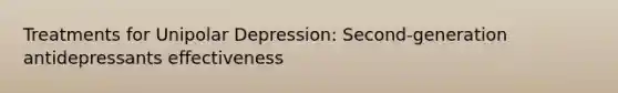 Treatments for Unipolar Depression: Second-generation antidepressants effectiveness