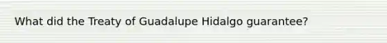 What did the Treaty of Guadalupe Hidalgo guarantee?