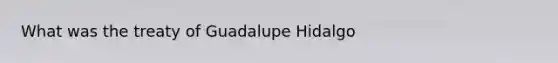 What was the treaty of Guadalupe Hidalgo