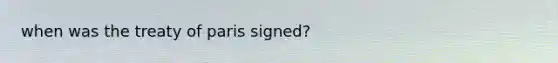 when was the treaty of paris signed?