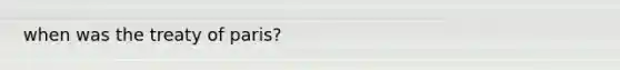 when was the treaty of paris?