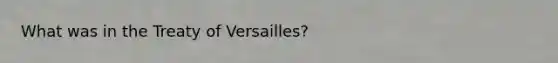 What was in the Treaty of Versailles?