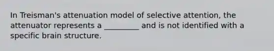 In Treisman's attenuation model of selective attention, the attenuator represents a _________ and is not identified with a specific brain structure.