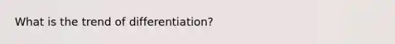 What is the trend of differentiation?