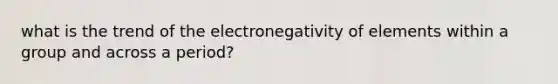 what is the trend of the electronegativity of elements within a group and across a period?