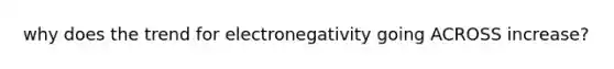 why does the trend for electronegativity going ACROSS increase?