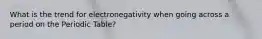 What is the trend for electronegativity when going across a period on the Periodic Table?