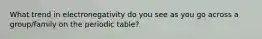 What trend in electronegativity do you see as you go across a group/family on the periodic table?
