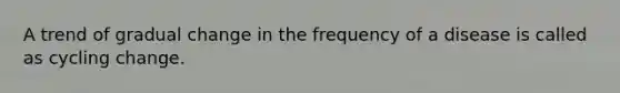 A trend of gradual change in the frequency of a disease is called as cycling change.