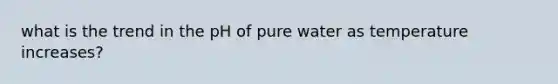 what is the trend in the pH of pure water as temperature increases?