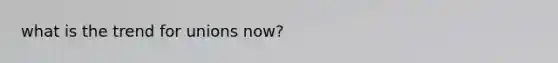 what is the trend for unions now?
