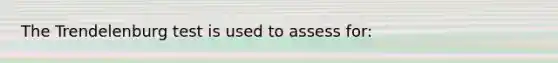 The Trendelenburg test is used to assess for: