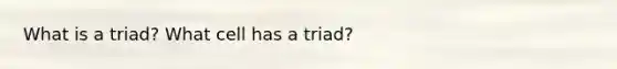 What is a triad? What cell has a triad?