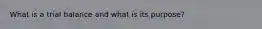 What is a trial balance and what is its purpose?