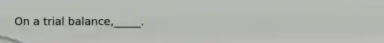 On a trial balance,_____.