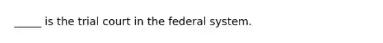 _____ is the trial court in the federal system.