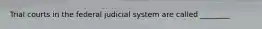 Trial courts in the federal judicial system are called ________