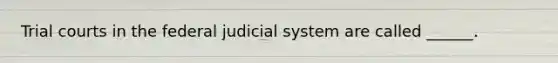 Trial courts in the federal judicial system are called ______.