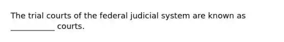 The trial courts of the federal judicial system are known as ___________ courts.