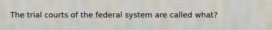 The trial courts of the federal system are called what?